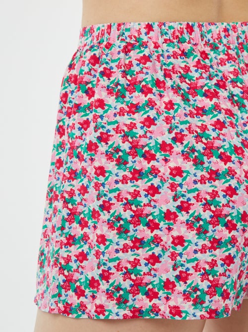 Pijama curto de 2 peças com t-shirt para atar - Kiabi