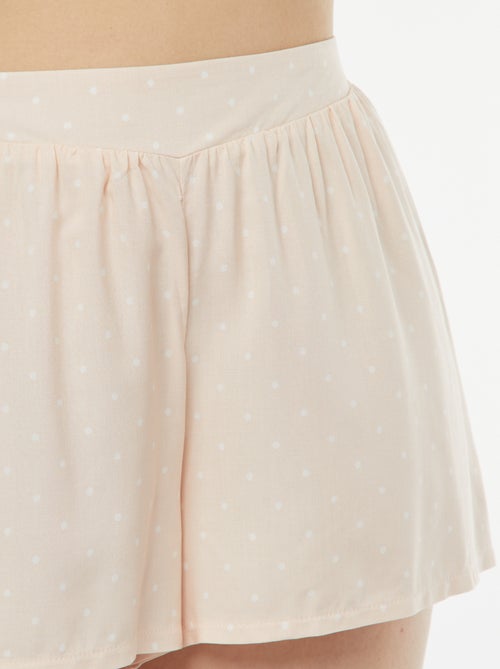 Pijama curto de 2 peças com t-shirt para atar - Kiabi