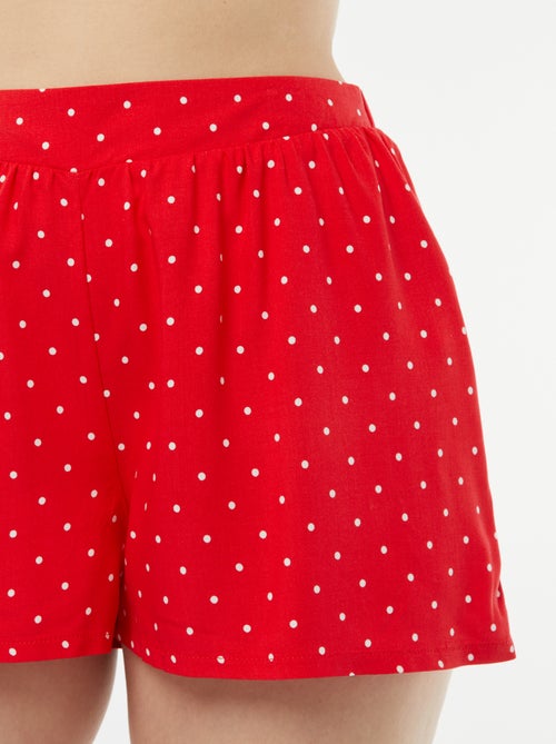 Pijama curto de 2 peças com t-shirt para atar - Kiabi