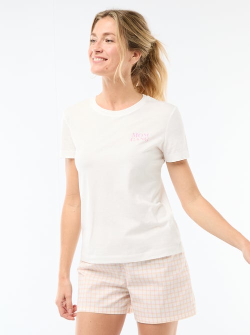 Pijama curto de 2 peças \'Dia da Mãe\' - Kiabi