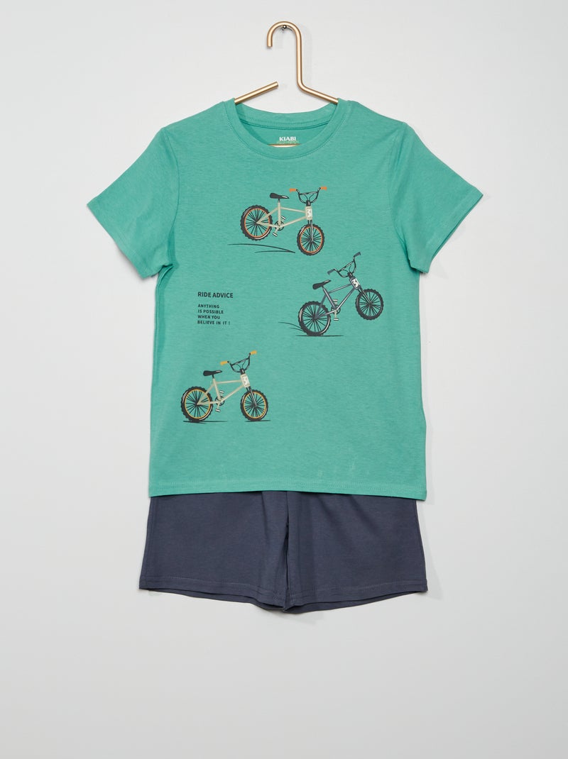 Pijama curto de 2 peças em jersey AZUL - Kiabi