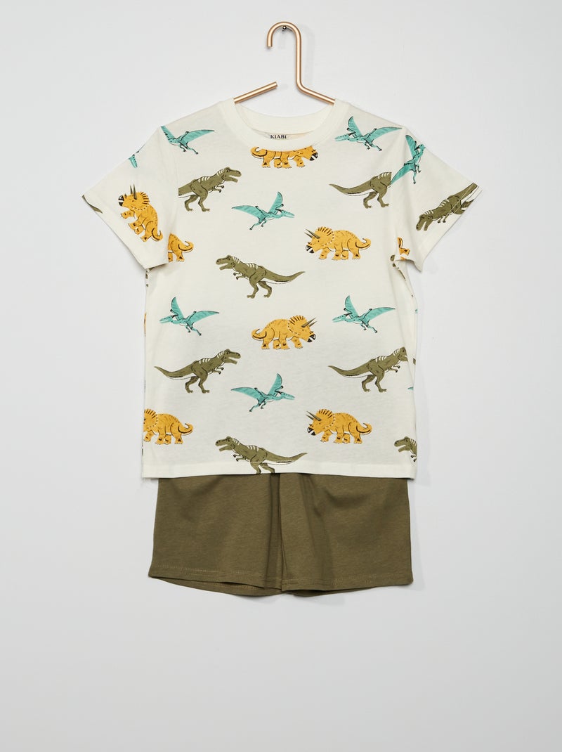 Pijama curto de 2 peças em jersey BRANCO - Kiabi