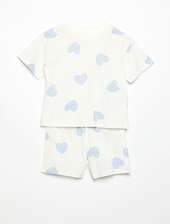 Pijama curto de 2 peças em jersey estampado