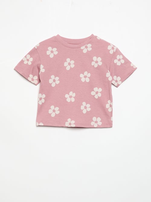 Pijama curto de 2 peças em jersey estampado - Kiabi