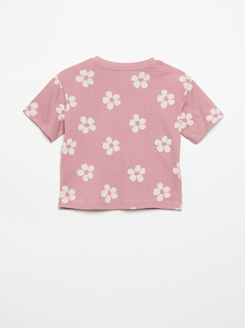 Pijama curto de 2 peças em jersey estampado Rosa - Kiabi