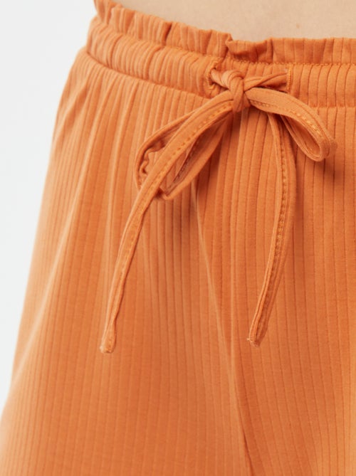 Pijama curto de 2 peças em malha nervurada - Kiabi