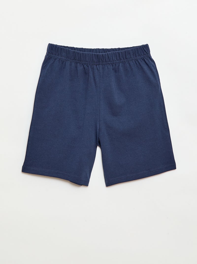 Pijama curto de alças + calções - 2 peças Azul - Kiabi