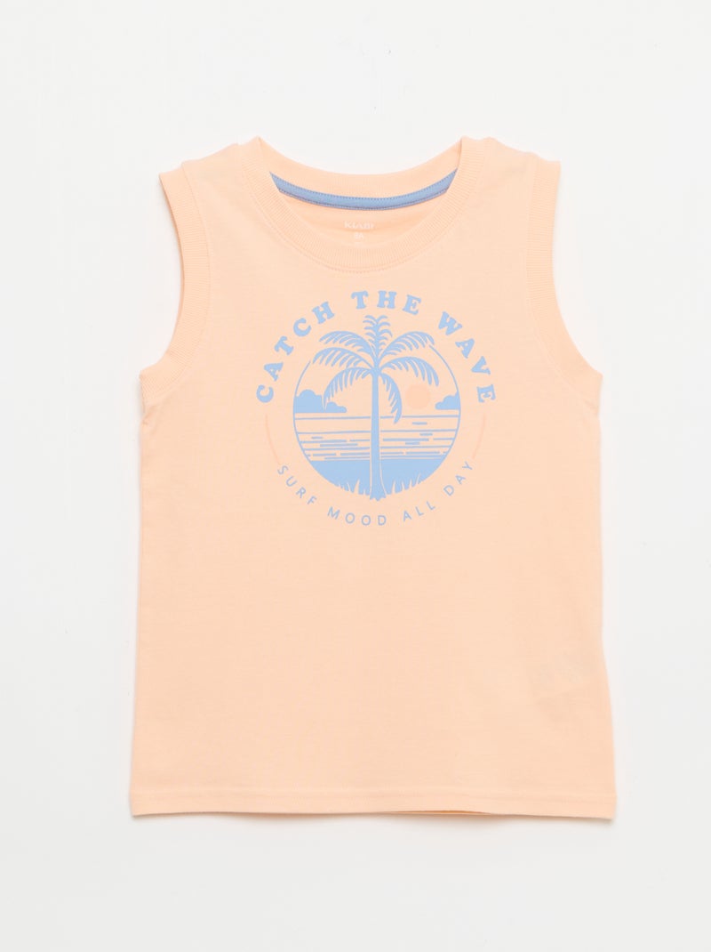 Pijama curto de alças + calções - 2 peças Laranja - Kiabi