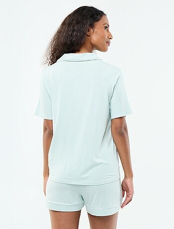 Pijama curto de viscose mesclada - 2 peças