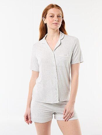 Pijama curto de viscose mesclada - 2 peças
