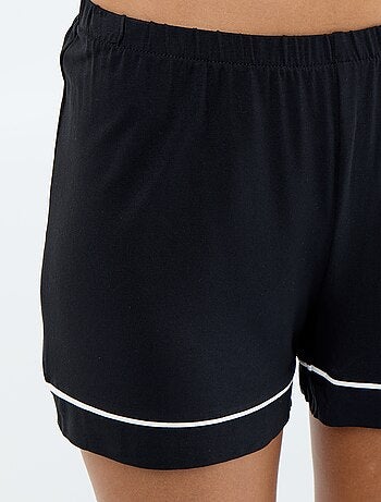 Pijama curto de viscose mesclada - 2 peças
