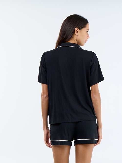 Pijama curto de viscose mesclada - 2 peças - Kiabi