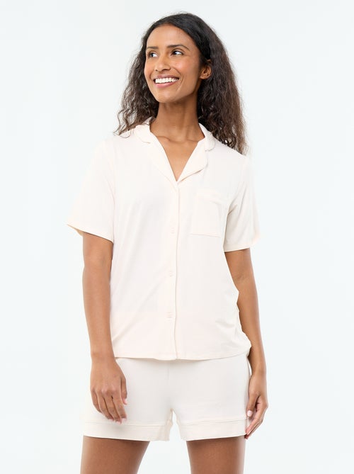 Pijama curto de viscose mesclada - 2 peças - Kiabi