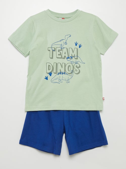 Pijama curto 'dinossauros' - 2 peças - Kiabi