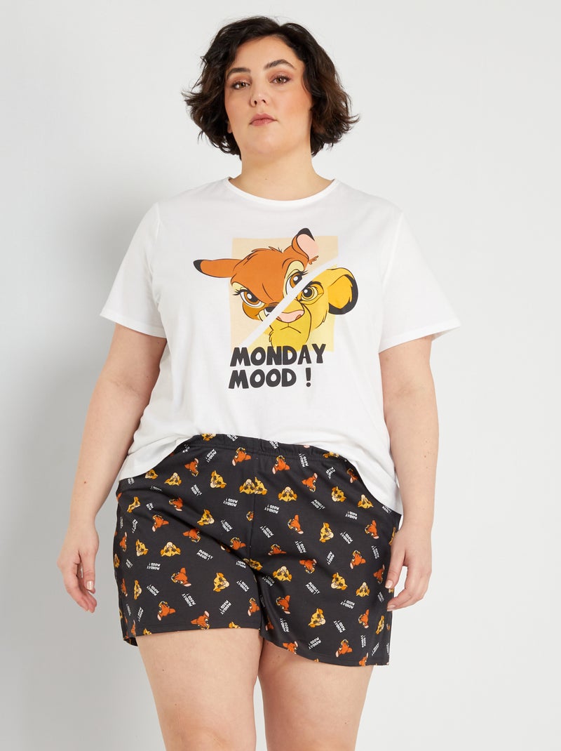 Pijama curto 'Disney' em jersey  - 2 peças BRANCO - Kiabi