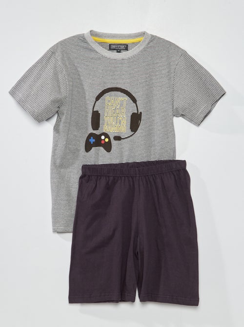 Pijama curto em jersey - 2 peças - Kiabi