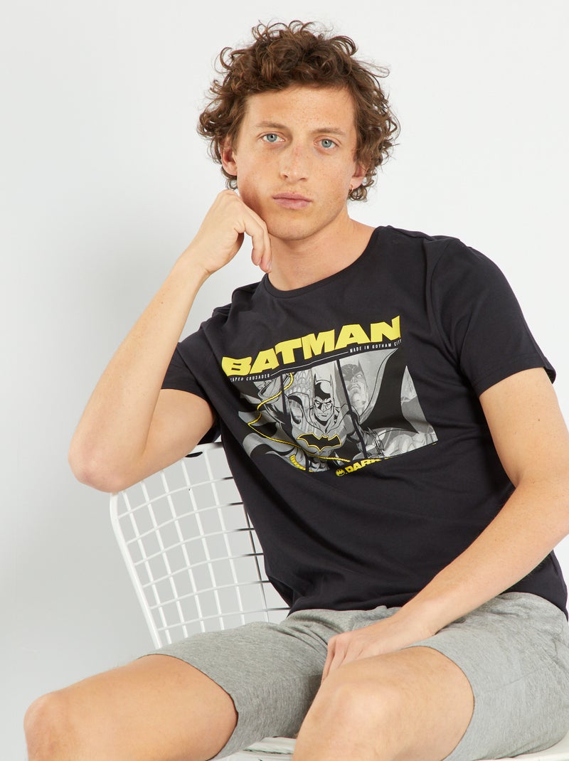 Pijama curto em jersey 'Batman' - 2 peças Preto - Kiabi