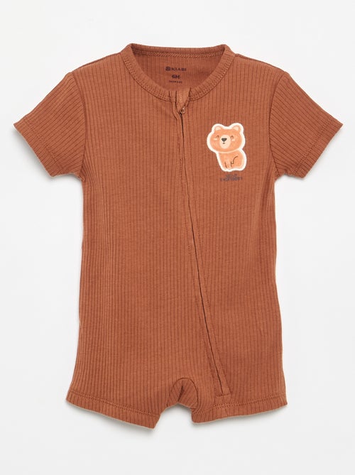 Pijama curto em malha canelada para dormir bem - Kiabi