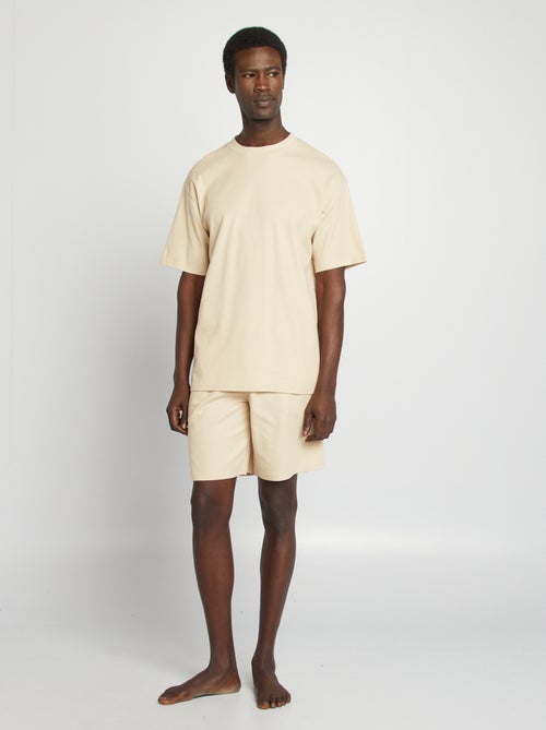 Pijama curto em malha gofrada - 2 peças - Kiabi