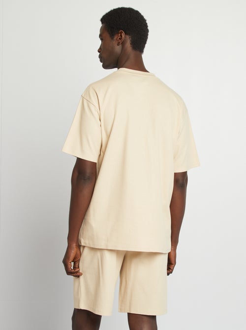 Pijama curto em malha gofrada - 2 peças - Kiabi