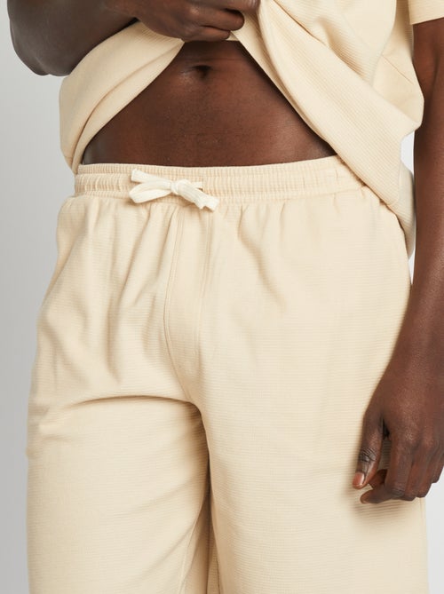 Pijama curto em malha gofrada - 2 peças - Kiabi