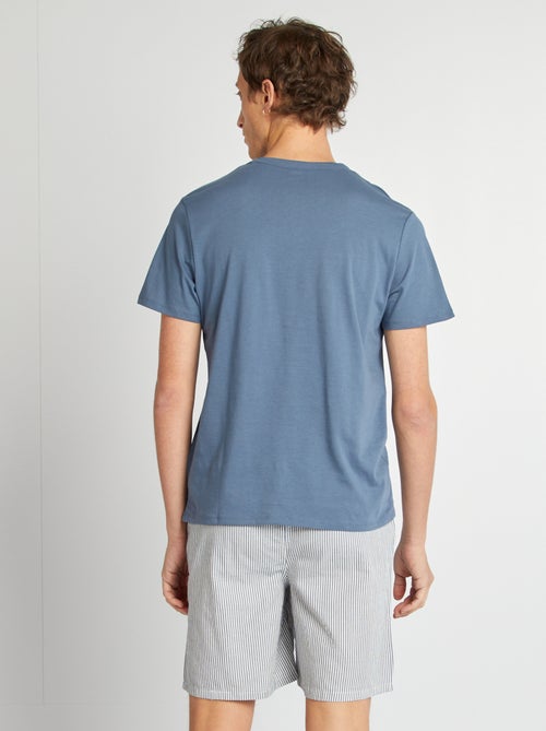 Pijama curto em popelina  - 2 peças - Kiabi