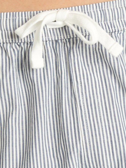 Pijama curto em popelina  - 2 peças - Kiabi