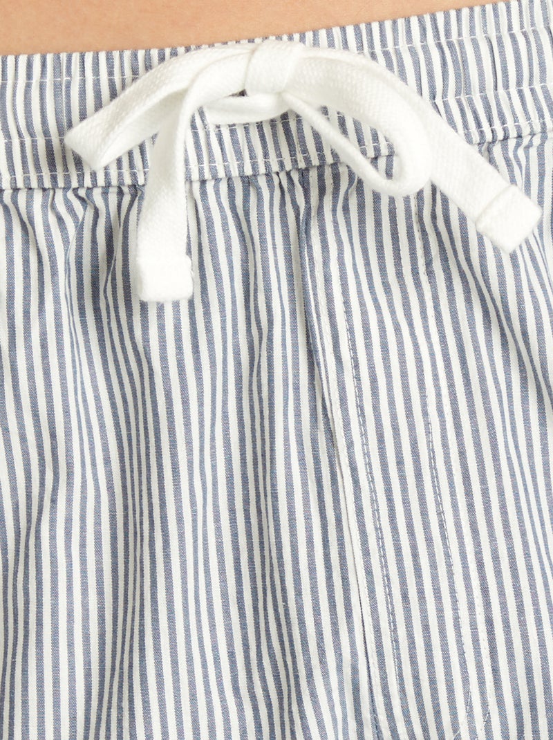 Pijama curto em popelina  - 2 peças BRANCO - Kiabi