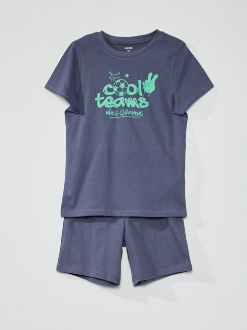 Pijama curto estampado  - 2 peças - Kiabi
