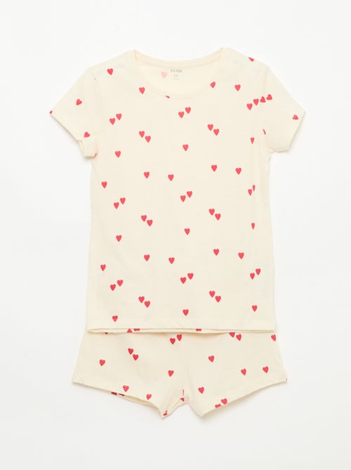 Pijama Curto Estampado - 2 Peças - Kiabi