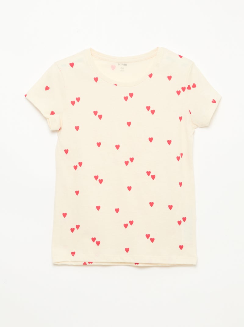 Pijama Curto Estampado - 2 Peças Branco - Kiabi