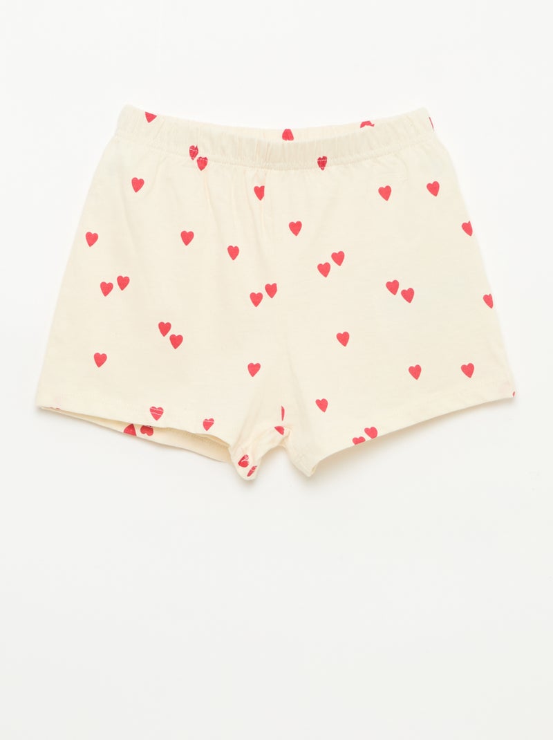 Pijama Curto Estampado - 2 Peças Branco - Kiabi