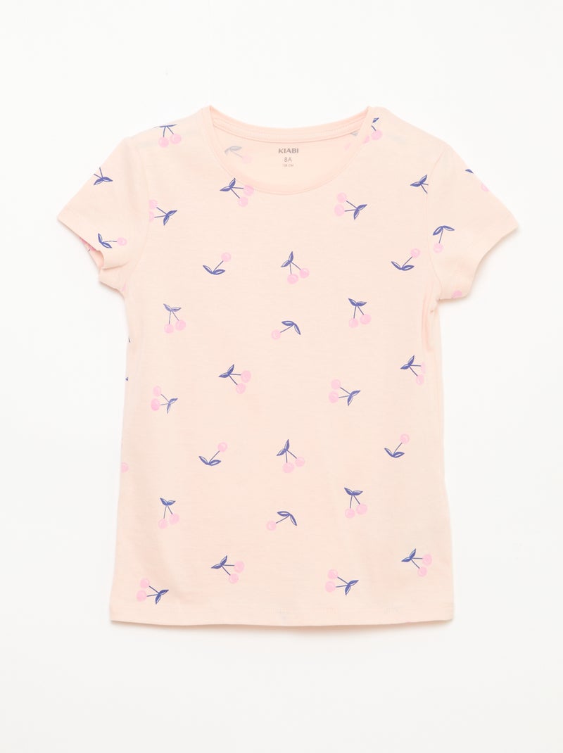 Pijama Curto Estampado - 2 Peças Rosa - Kiabi