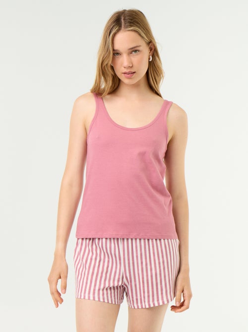Pijama curto estampado - 2 peças - Kiabi Pijama curto estampado - 2 peças - Kiabi