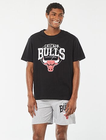 Pijama curto estampado 'Chicago Bulls' - 2 peças