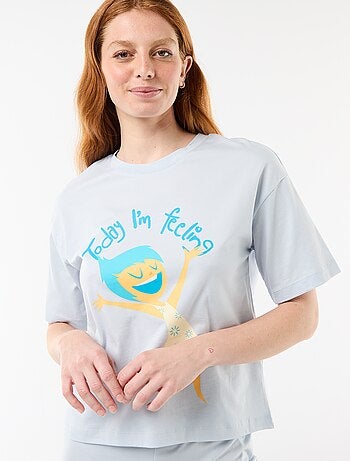 Pijama curto estampado "Divertida-mente" - 2 peças