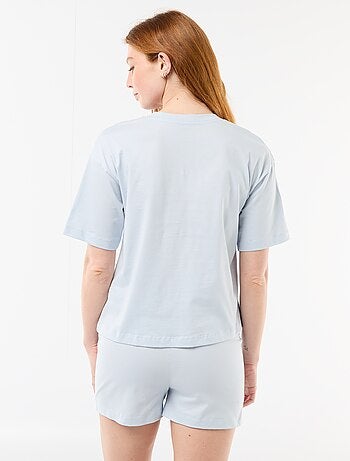 Pijama curto estampado "Divertida-mente" - 2 peças