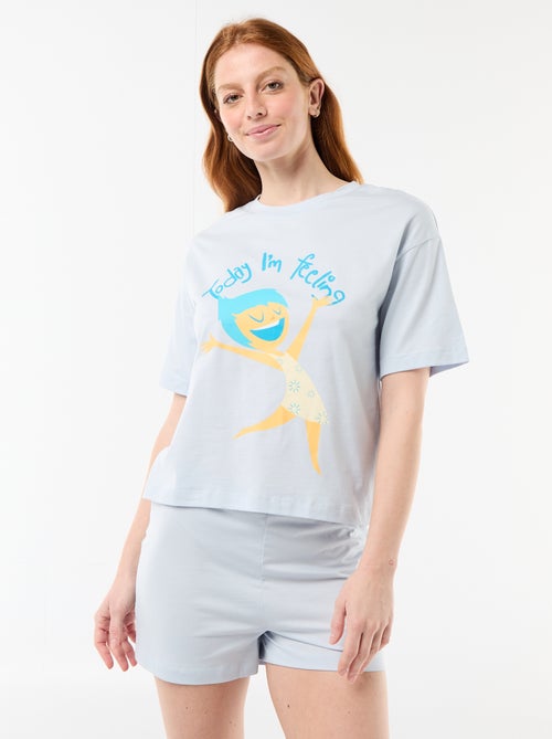 Pijama curto estampado "Divertida-mente" - 2 peças - Kiabi