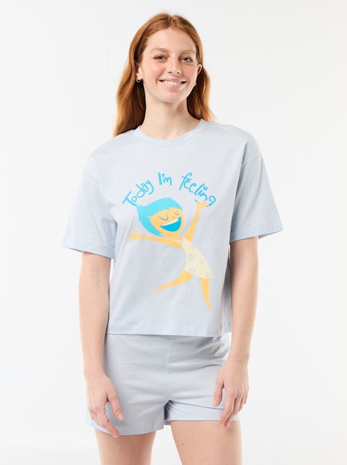 Pijama curto estampado "Divertida-mente" - 2 peças - Kiabi