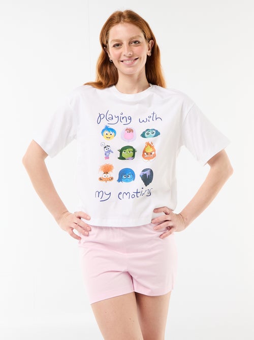 Pijama curto estampado "Divertida-mente" - 2 peças - Kiabi