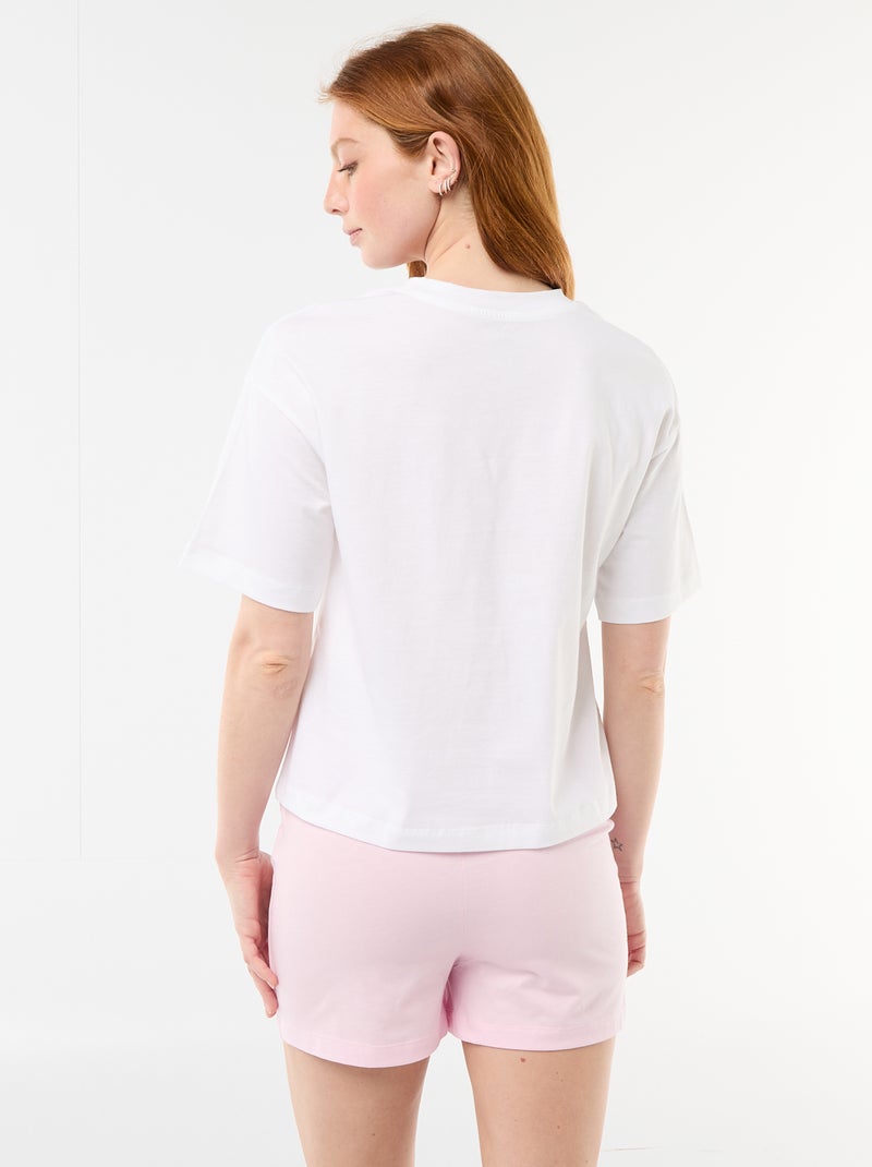 Pijama curto estampado "Divertida-mente" - 2 peças Branco - Kiabi