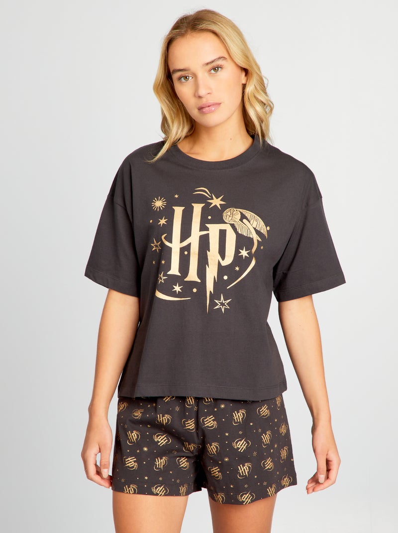 Pijama curto estampado 'Harry Potter' - 2 peças PRETO - Kiabi