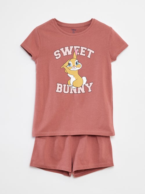 Pijama curto estampado 'Miss Bunny' - 2 peças - Kiabi