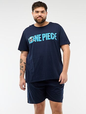 Pijama curto estampado 'One Piece' - 2 peças