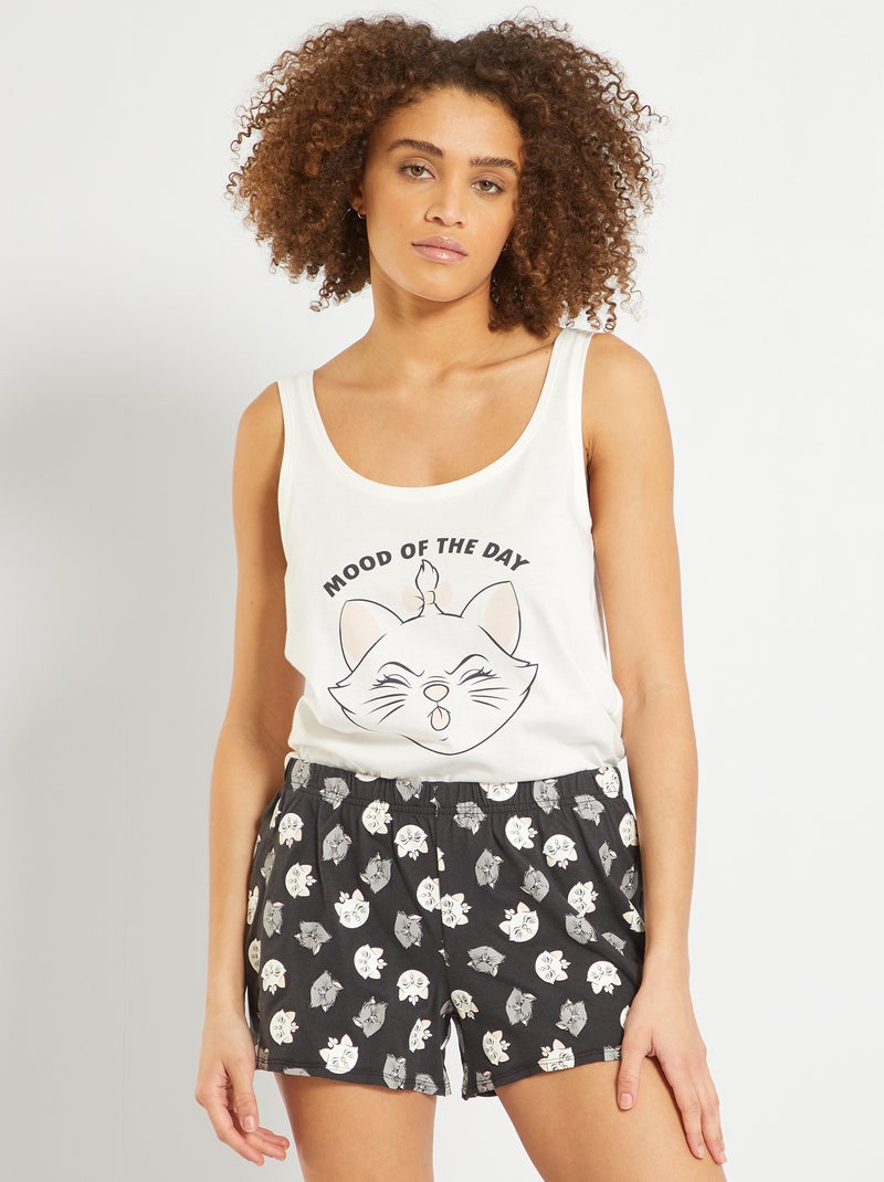 Pijama curto estampado 'Os Aristogatos' BRANCO - Kiabi