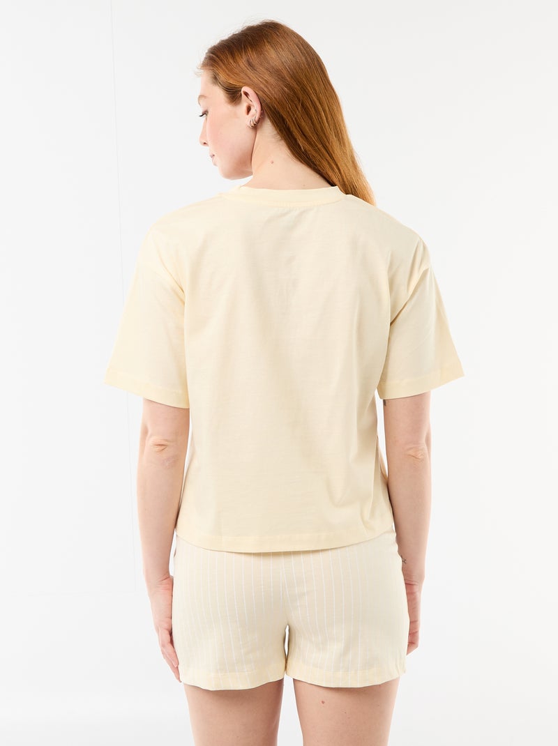 Pijama curto estampado 'Simba' - 2 peças Amarelo - Kiabi