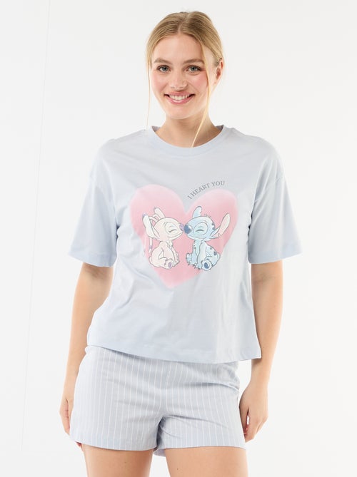 Pijama curto estampado \'Stitch\' - 2 peças - Kiabi