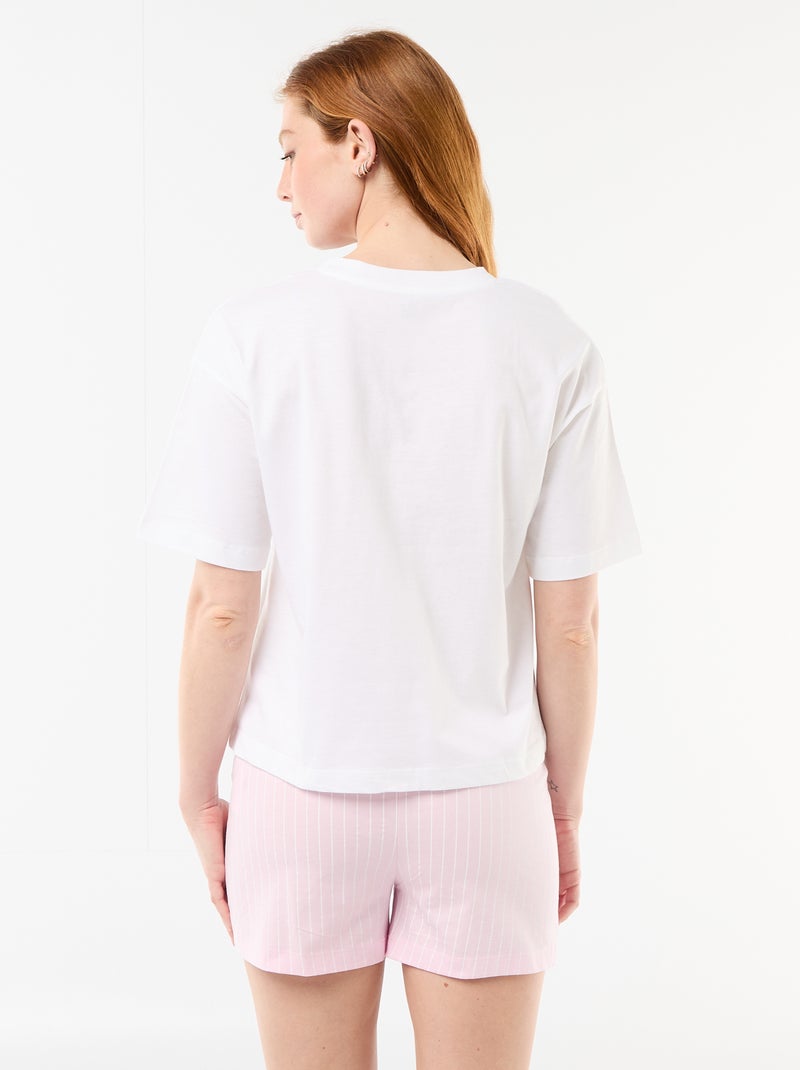 Pijama curto estampado 'Stitch' - 2 peças Branco - Kiabi