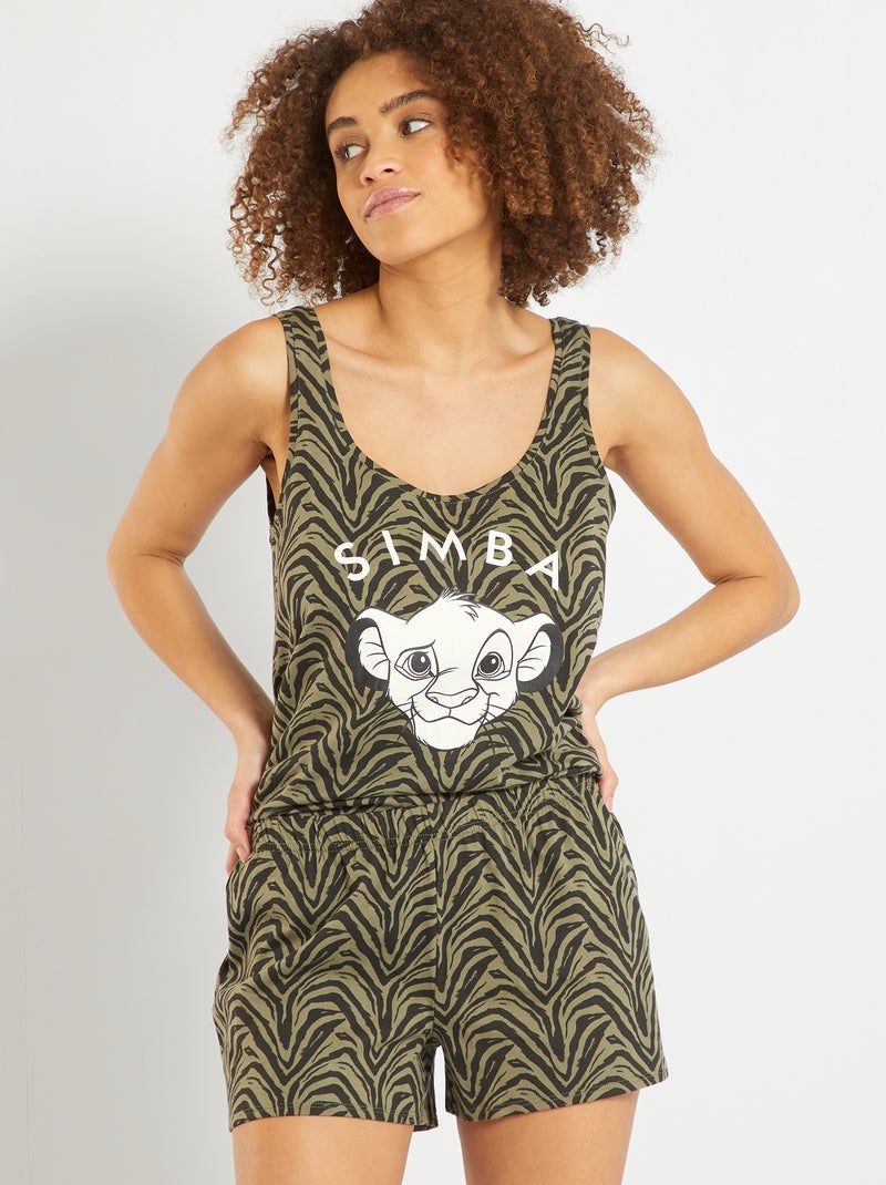 Pijama curto estampado zebra 'Simba' CAQUI - Kiabi
