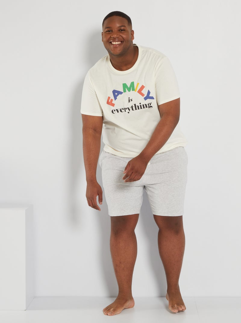 Pijama curto 'family' BRANCO - Kiabi